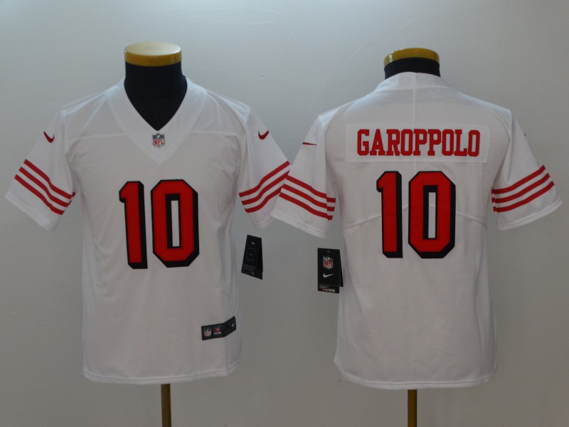 Nike 49ers 10 Jimmy Garoppolo White Youth Color Rush Vapor Untouchable Limited Jersey