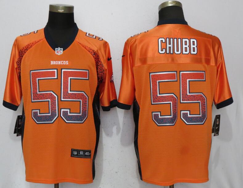 Nike Broncos 55 Bradley Chubb Orange Drift Fashion Elite Jersey