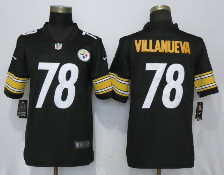 Nike Steelers 78 Alejandro Villanueva Black Vapor Untouchable Limited Jersey