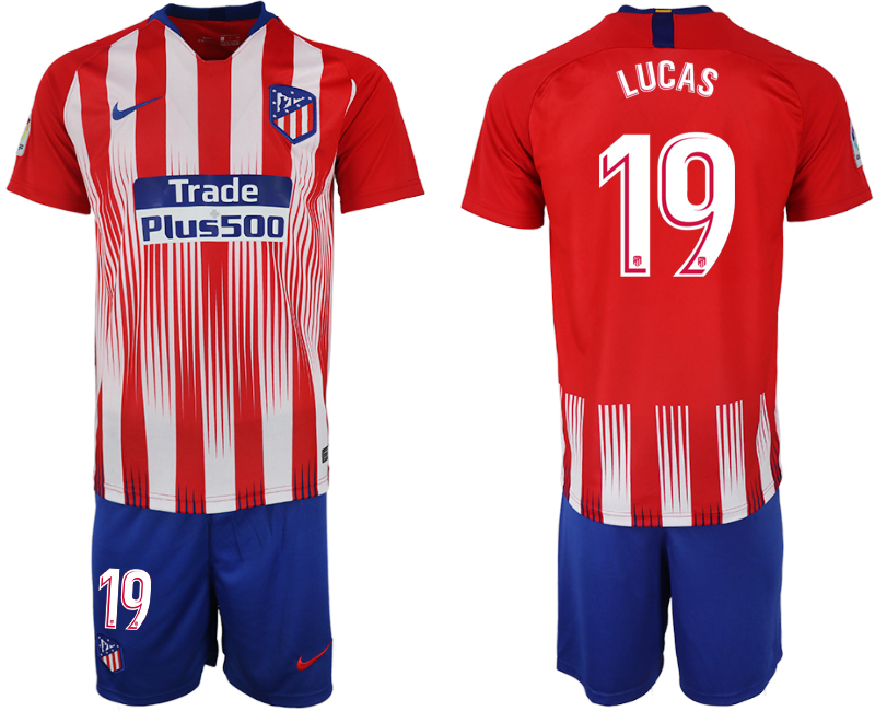 2018-19 Atletico Madrid 19 LUCAS Home Soccer Jersey