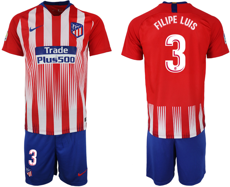 2018-19 Atletico Madrid 3 FILIPE LUIS Home Soccer Jersey - Click Image to Close