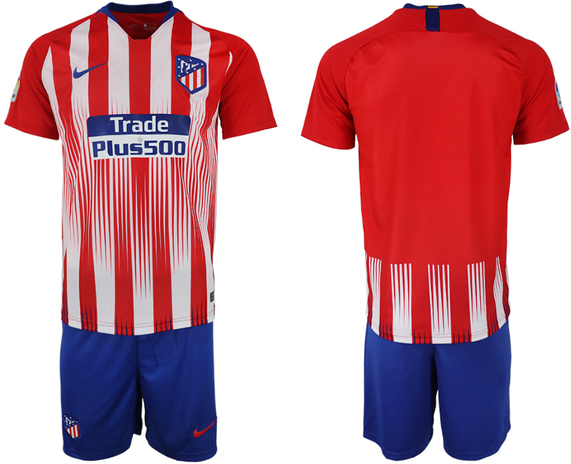 2018-19 Atletico Madrid Home Soccer Jersey - Click Image to Close