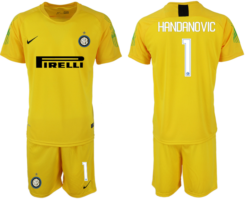 2018-19 Inter Milan 1 HANDANOVIC Yellow Goalkeeper Soccer Jersey - Click Image to Close