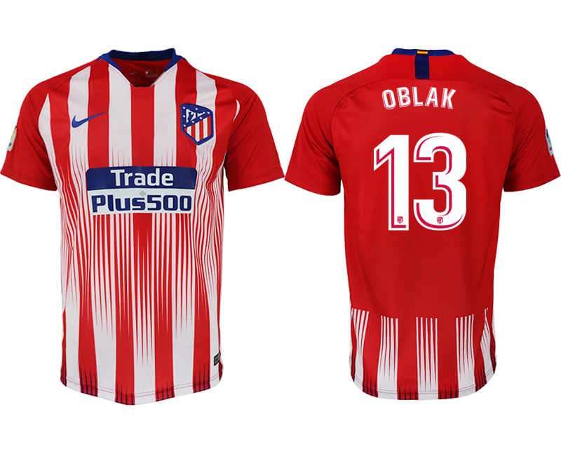 2018-19 Atletico Madrid 13 OBLAK Home Thailand Soccer Jersey