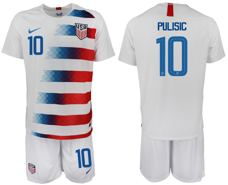 2018-19 USA 10 PULISIC Home Soccer Jersey