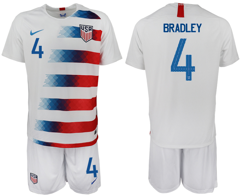 2018-19 USA 4 BRADLEY Home Soccer Jersey