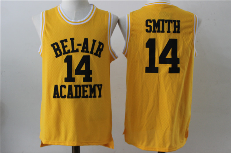 Bel-Air Academy 14 Will Smith Yellow Stitched Movie Jersey