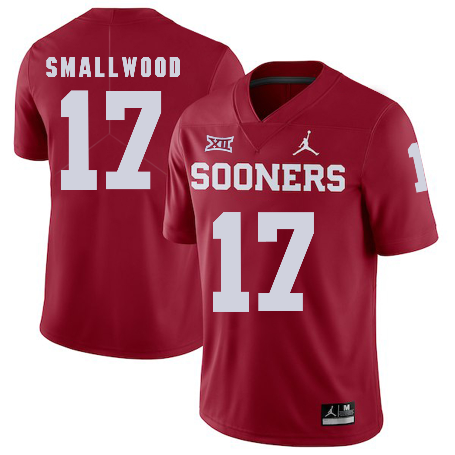 Oklahoma Sooners 17 Jordan Smallwood Red College Football Jersey - Click Image to Close
