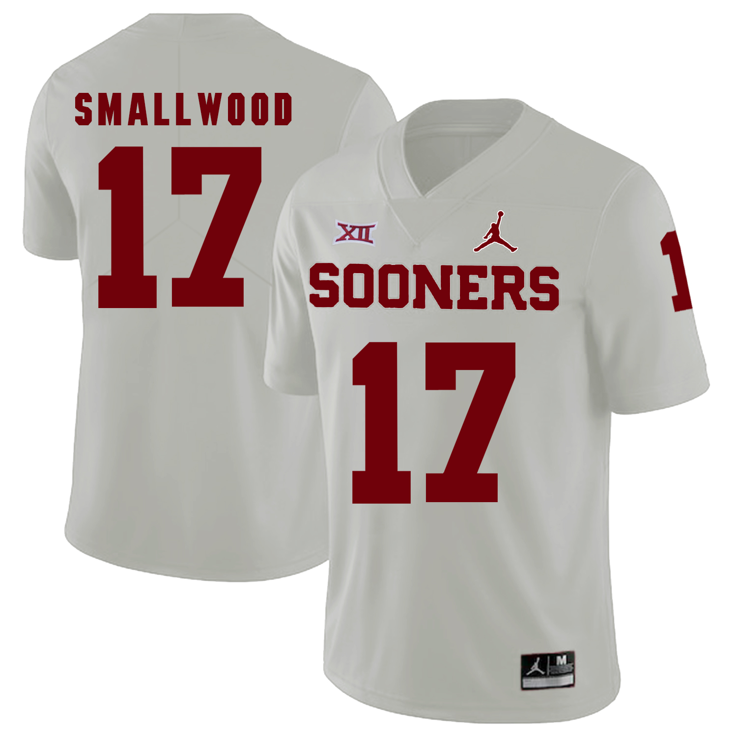 Oklahoma Sooners 17 Jordan Smallwood White College Football Jersey