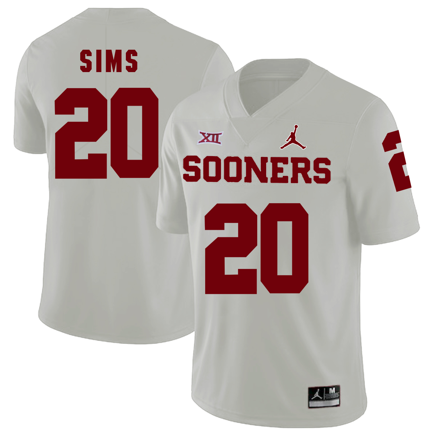 Oklahoma Sooners 20 Billy Sims White College Football Jersey