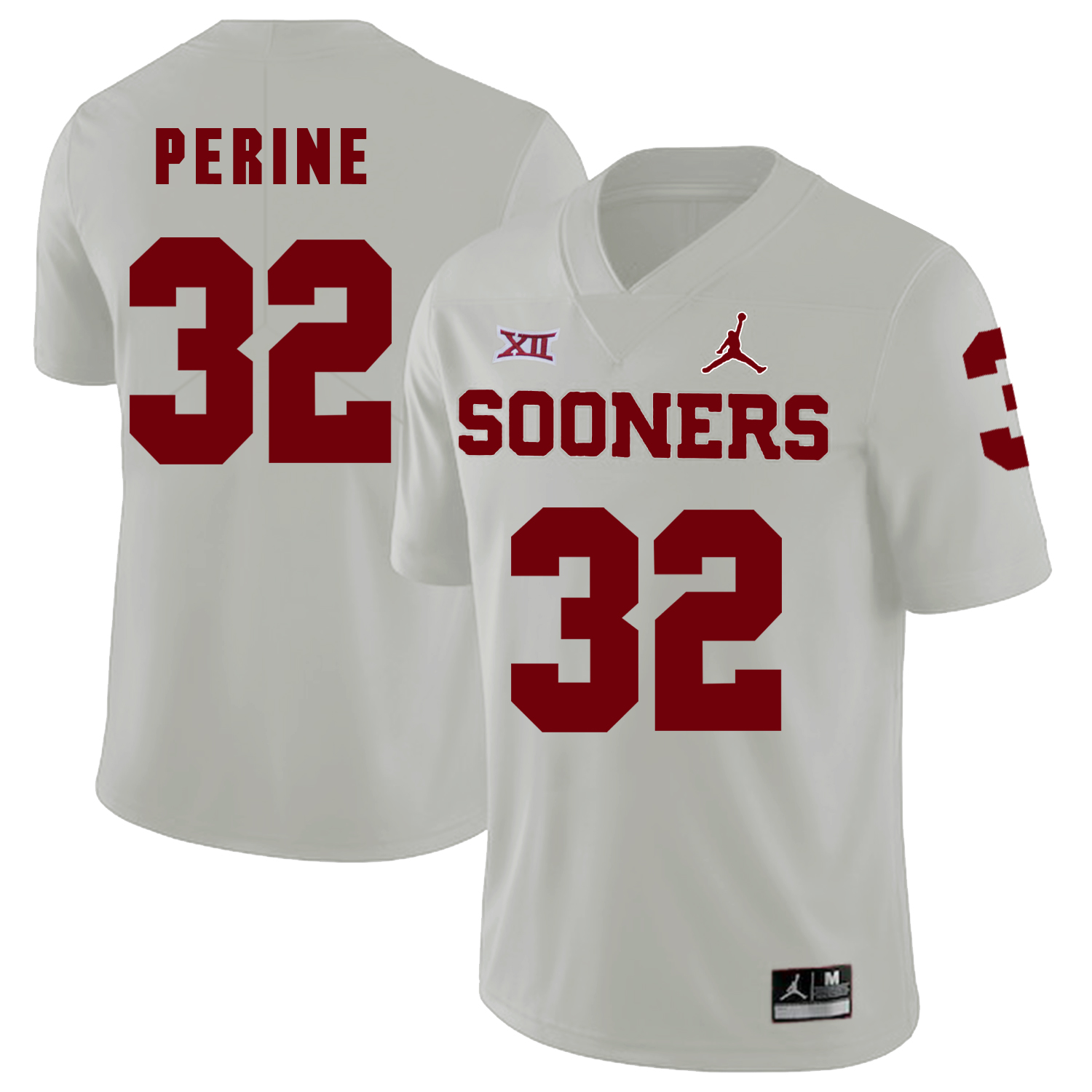 Oklahoma Sooners 32 Samaje Perine White College Football Jersey - Click Image to Close