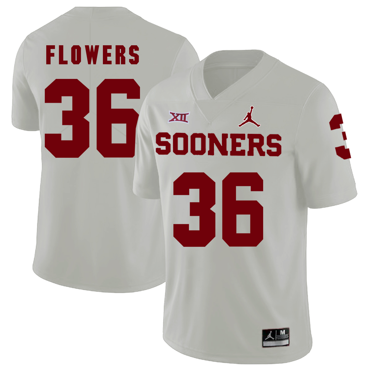 Oklahoma Sooners 36 Dimitri Flowers White College Football Jersey - Click Image to Close