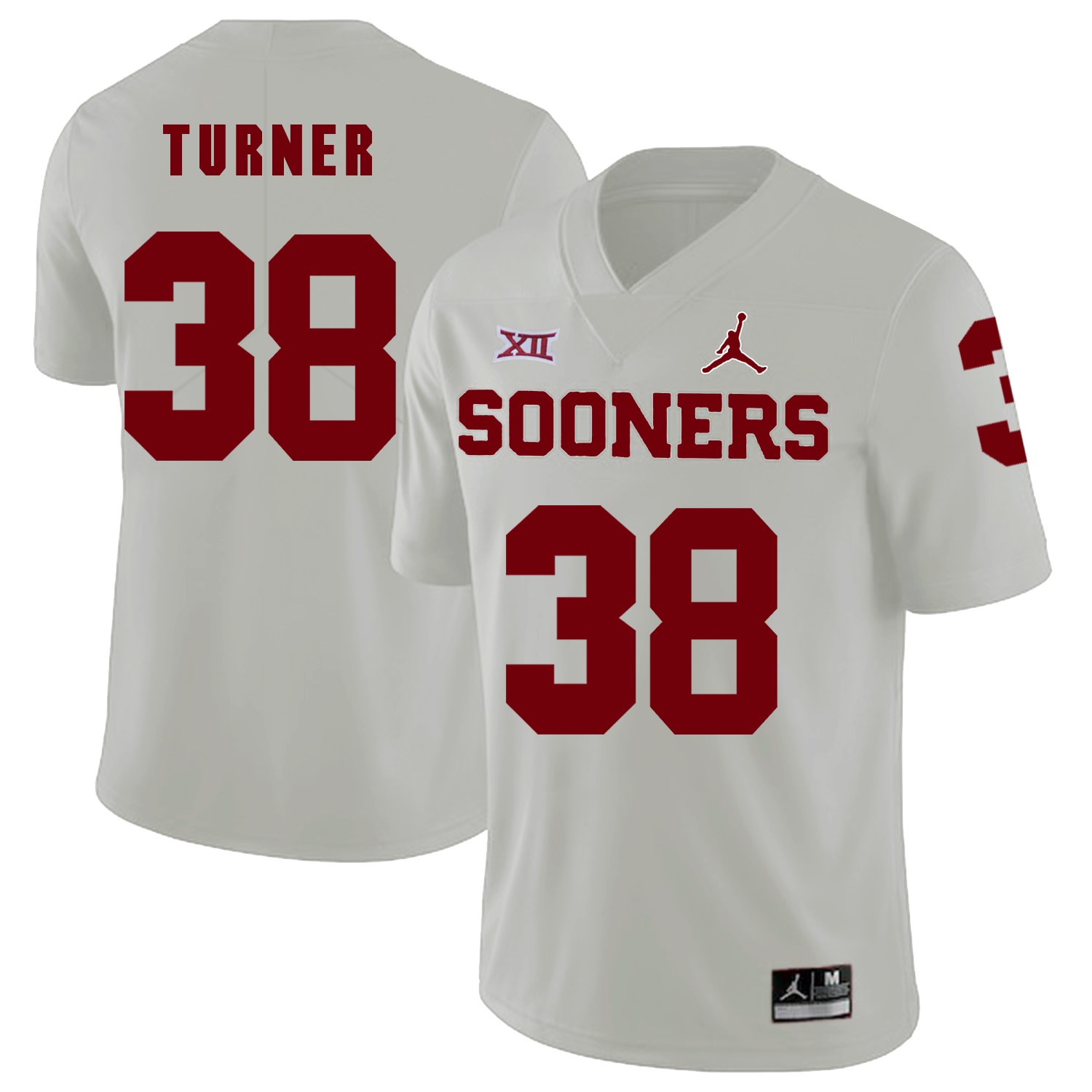 Oklahoma Sooners 38 Reggie Turner White College Football Jersey - Click Image to Close