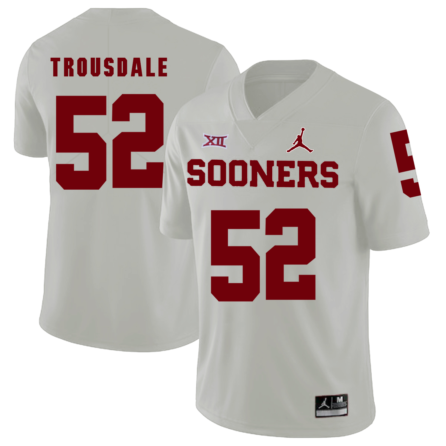 Oklahoma Sooners 52 Beau Trousdale White College Football Jersey