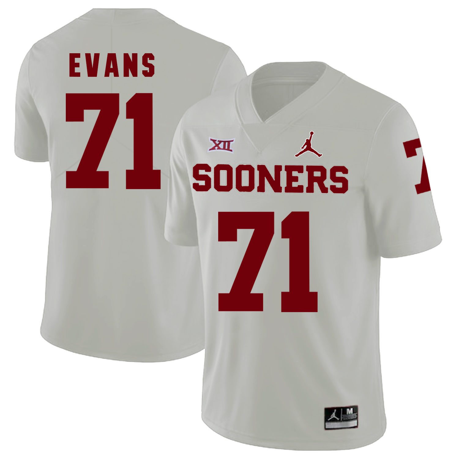 Oklahoma Sooners 71 Bobby Evans White College Football Jersey