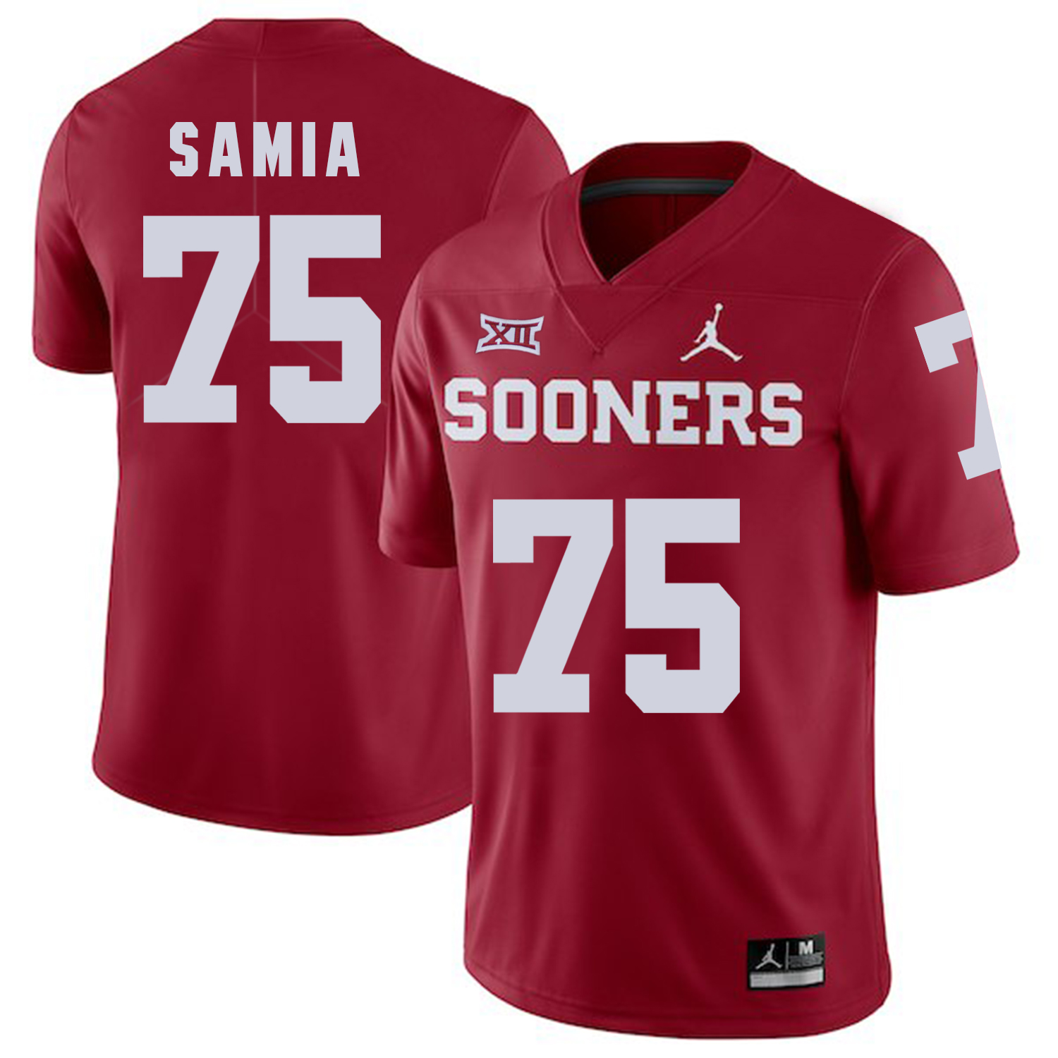 Oklahoma Sooners 75 Dru Samia Red College Football Jersey