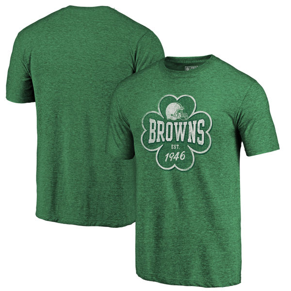 Men's Cleveland Browns NFL Pro Line by Fanatics Branded Kelly Green Emerald Isle Tri Blend T-Shirt
