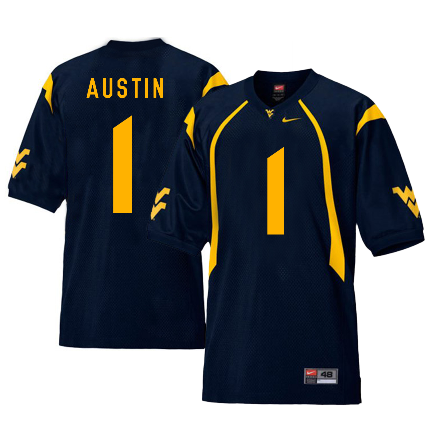 West Virginia Mountaineers 1 Tavon Austin Navy College Football Jersey
