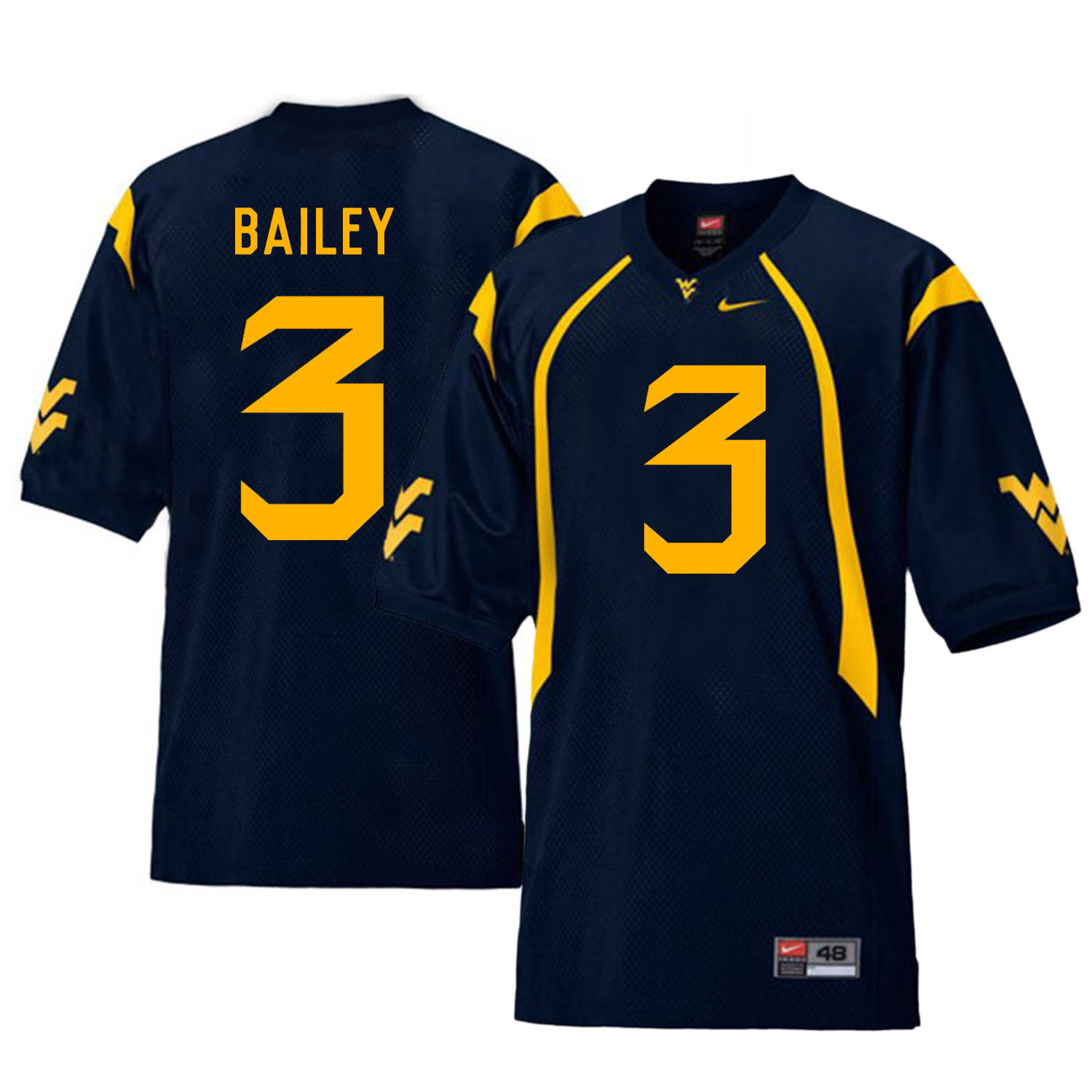 West Virginia Mountaineers 3 Stedman Bailey Navy College Football Jersey