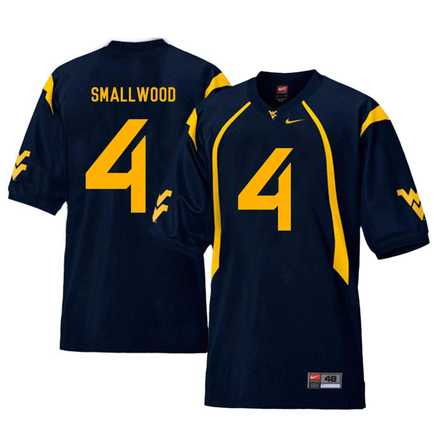 West Virginia Mountaineers 4 Wendell Smallwood Navy College Football Jersey