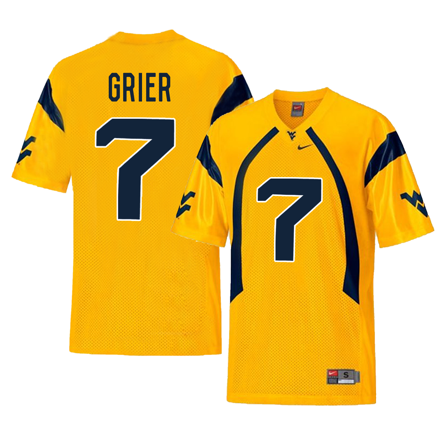 West Virginia Mountaineers 7 Will Grier Gold College Football Jersey