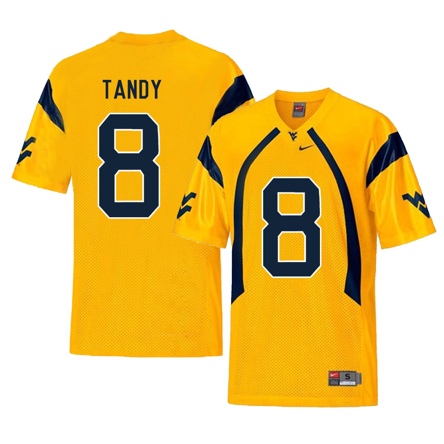 West Virginia Mountaineers 8 Keith Tandy Gold College Football Jersey