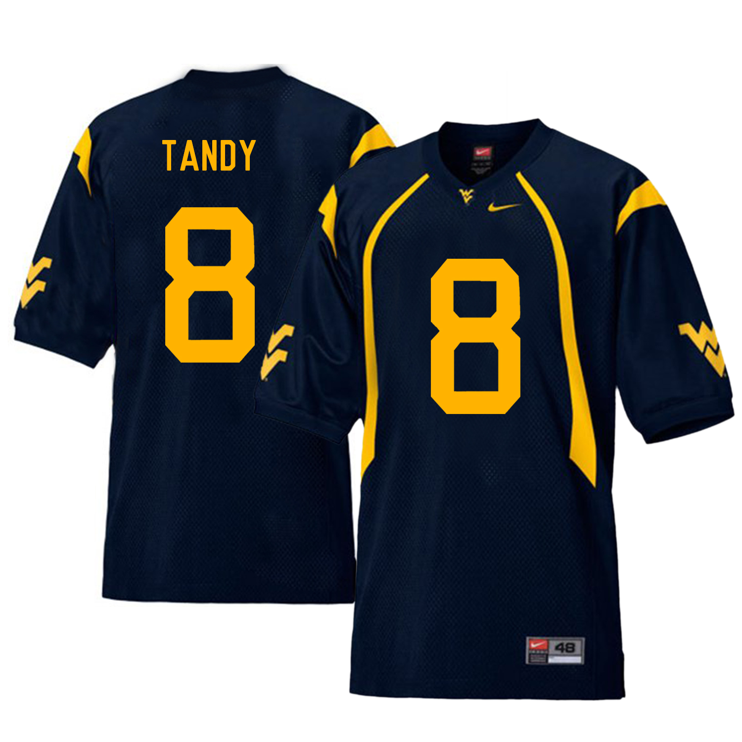West Virginia Mountaineers 8 Keith Tandy Navy College Football Jersey