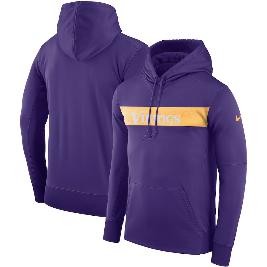 Minnesota Vikings Nike Sideline Team Performance Pullover Hoodie Purple