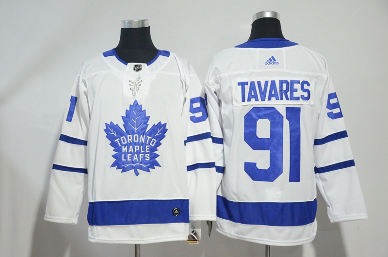 Maple Leafs 91 John Tavares White Adidas Jersey