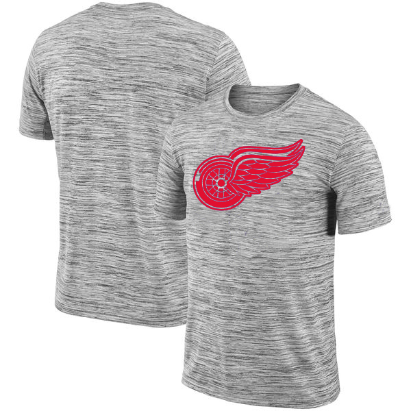 Detroit Red Wings 2018 Heathered Black Sideline Legend Velocity Travel Performance T-Shirt - Click Image to Close
