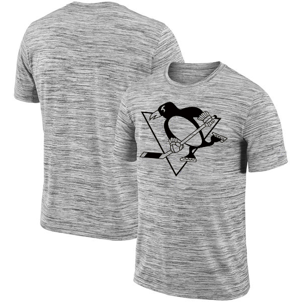 Pittsburgh Penguins 2018 Heathered Black Sideline Legend Velocity Travel Performance T-Shirt
