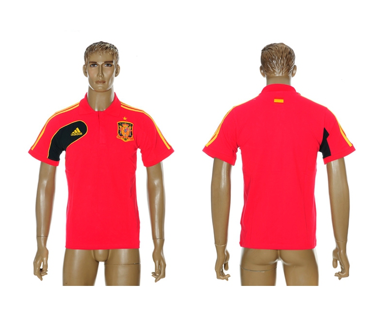 Spain Red Adidas Soccer Polo Shirt
