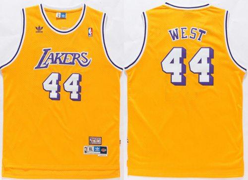 Lakers 44 Jerry West Gold Hardwood Classics Jersey
