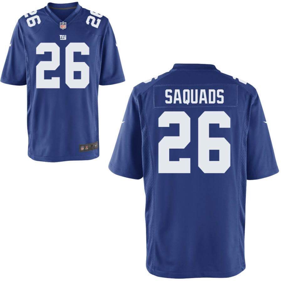 Nike Giants 26 Saquads Royal Youth Elite Jersey