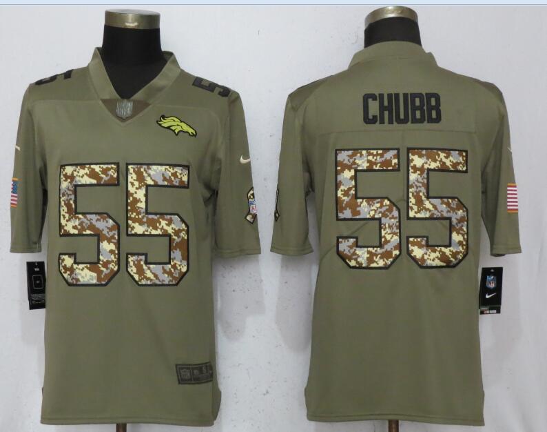 Nike Broncos 55 Bradley Chubb Olive Camo Salute To Service Limited Jersey