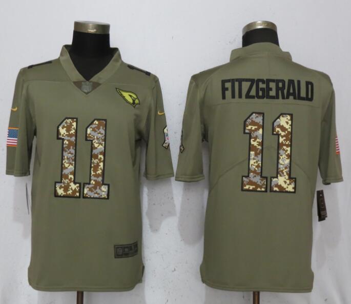 Nike Cardinals 11 Larry Fitzgerald Olive Camo Salute To Service Limited Jersey