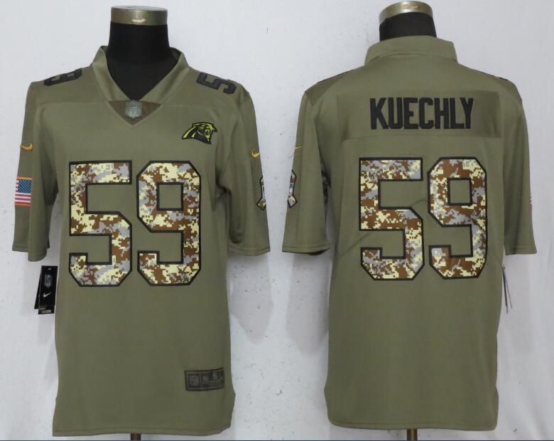 Nike Panthers 59 Luke Kuechly Olive Camo Salute To Service Limited Jersey
