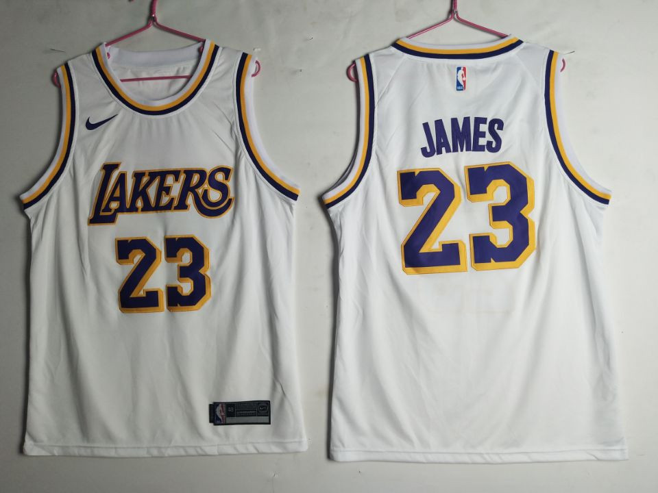 Lakers 23 Lebron James White 2018-19 Nike Swingman Jersey