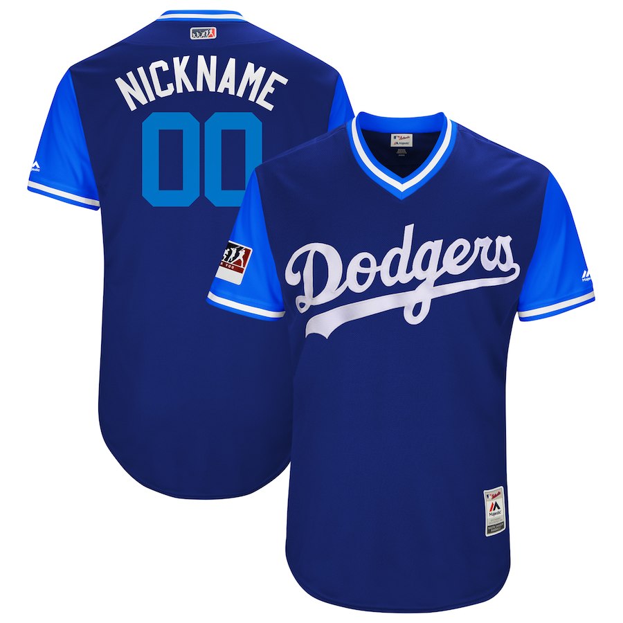 Dodgers Royal 2018 Players' Weekend Authentic Men's Custom Jersey - Click Image to Close