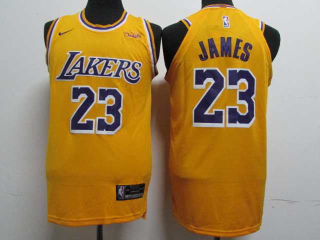 Lakers 23 Lebron James Gold 2018-19 Nike Authentic Jersey