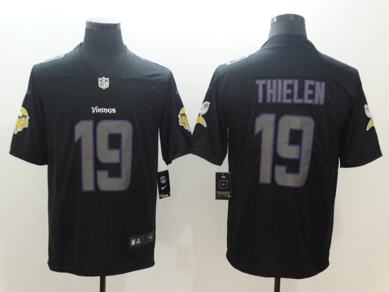 Nike Vikings 19 Adam Thielen Black Vapor Impact Limited Jersey