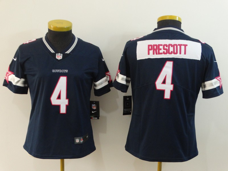 Nike Cowboys 4 Dak Prescott Navy Pink Women Vapor Untouchable Limited Jersey Nike Cowboys 4 Dak Prescott Navy Pink Women Vapor Untouchable Limited Jersey