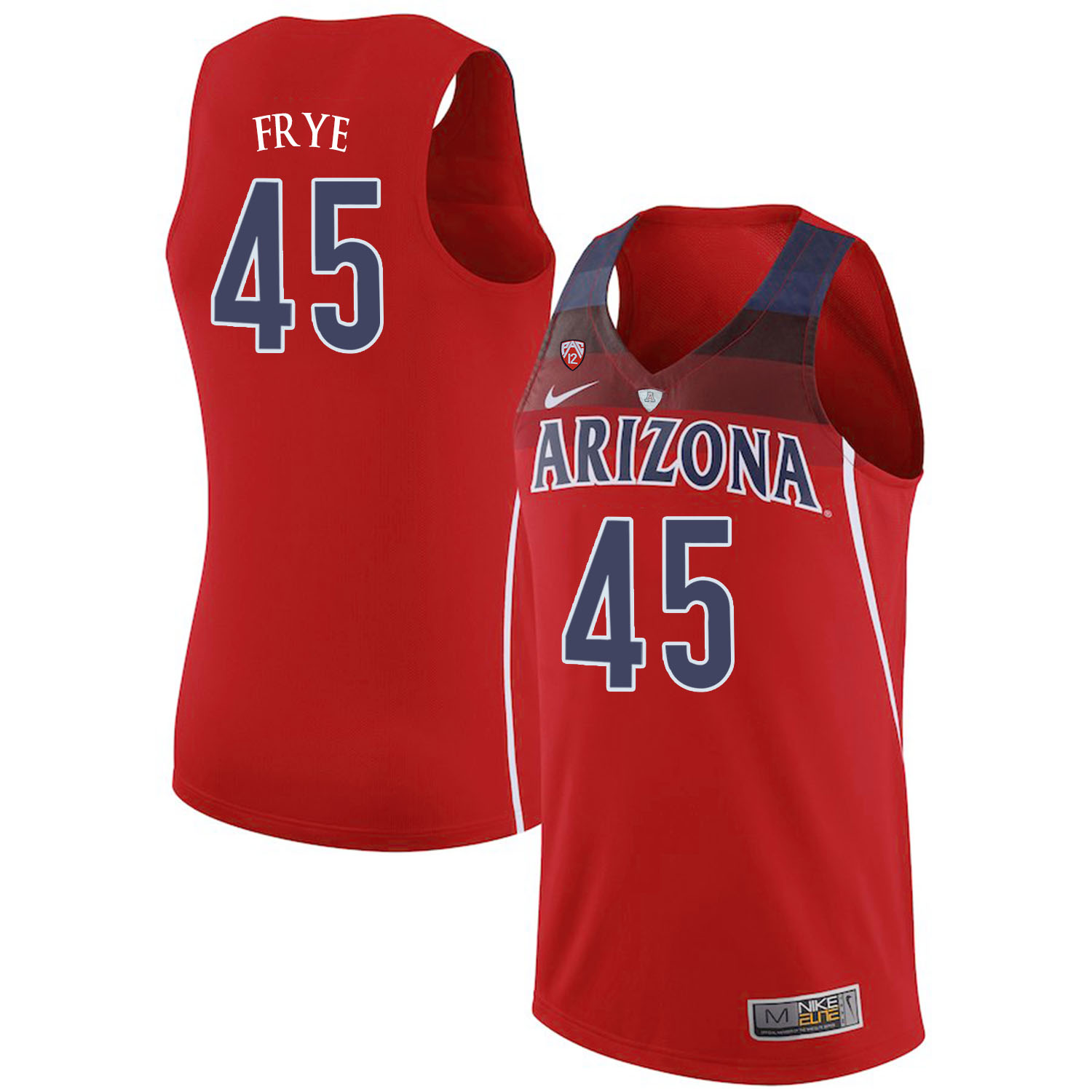 Arizona Wildcats 45 Channing Frye Red College Basketball Jersey - Click Image to Close