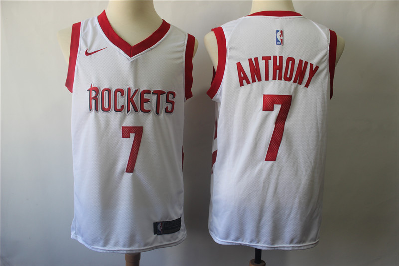 Rockets 7 Carmelo Anthony White Nike Swingman Jersey
