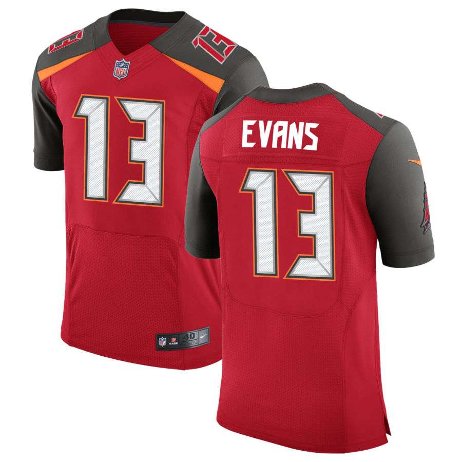 Nike Buccaneers 13 Mike Evans Red Elite Jersey - Click Image to Close
