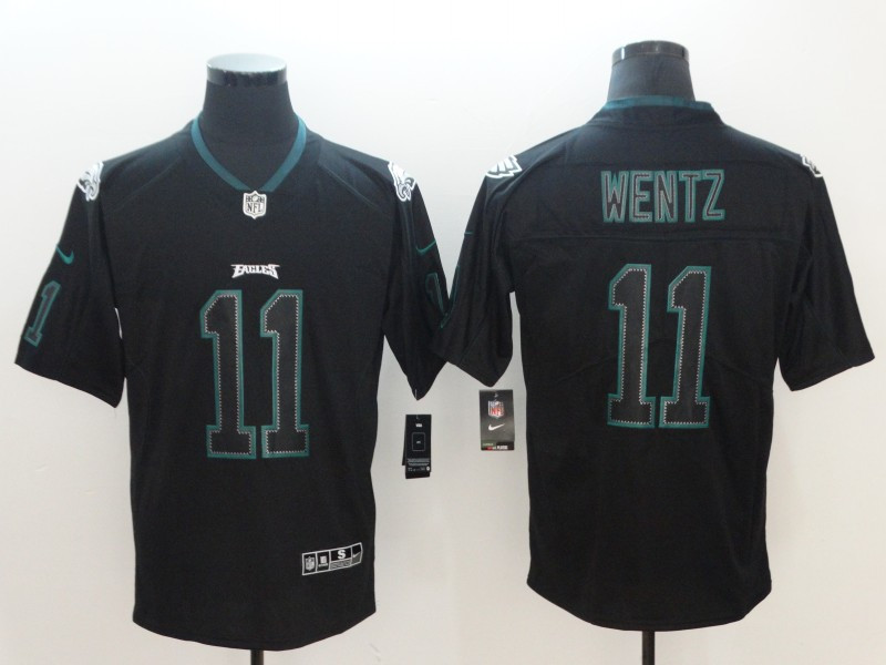 Nike Eagles 11 Carson Wentz Black Shadow Legend Limited Jersey - Click Image to Close