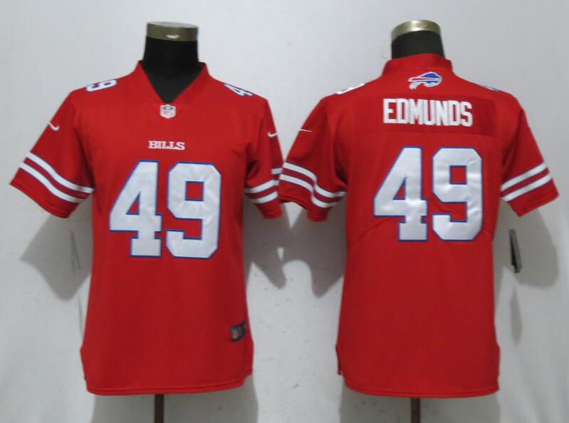 Nike Bills 49 Tremaine Edmunds Red Women Color Rush Limited Jersey