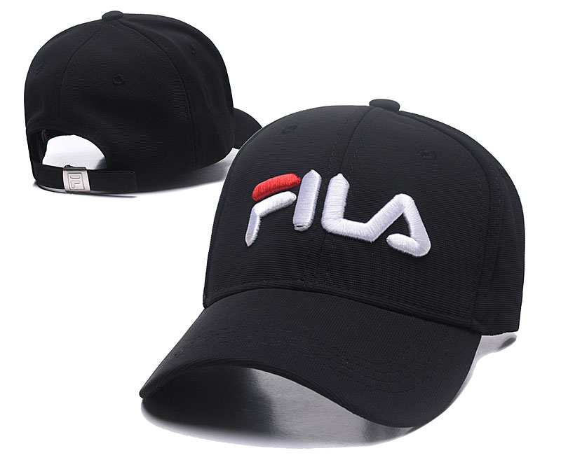 Fila Classic Black Sports Peaked Adjustable Hat SG
