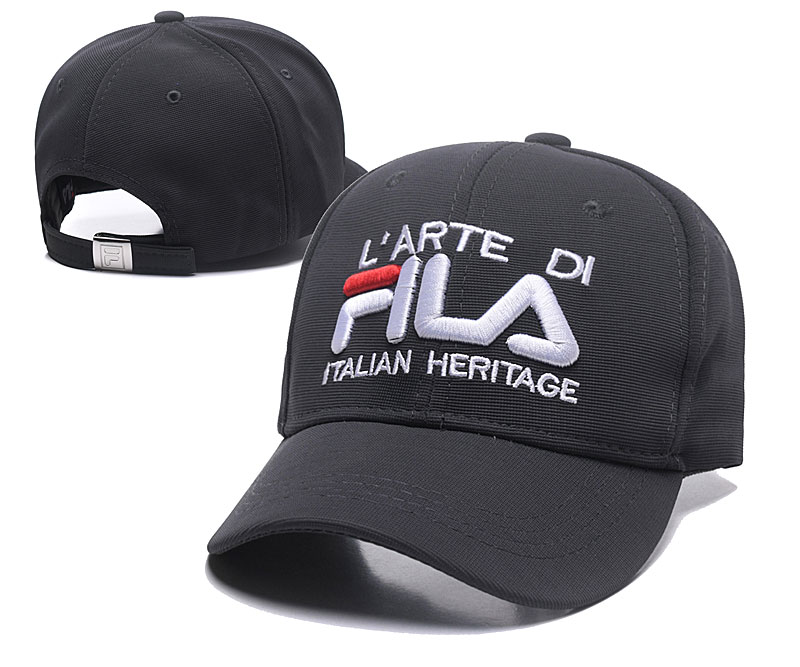 Fila Italian Heritage Dark Gray Sports Peaked Adjustable Hat SG