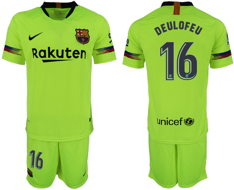 2018-19 Barcelona 16 DEULOFEU Away Soccer Jersey